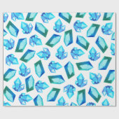 Modern Trendy Blue & Green Geode Gemstone Cadeaupapier (Vlak)