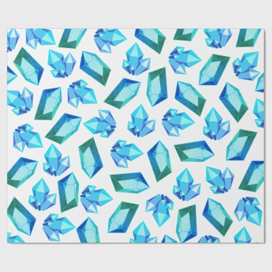 Modern Trendy Blue & Green Geode Gemstone Cadeaupapier (Vlak)