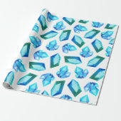 Modern Trendy Blue & Green Geode Gemstone Cadeaupapier (Uitgerold)