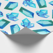 Modern Trendy Blue & Green Geode Gemstone Cadeaupapier (Hoek)