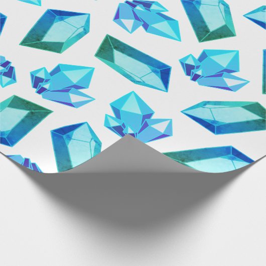 Modern Trendy Blue & Green Geode Gemstone Cadeaupapier (Hoek)