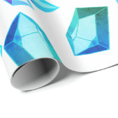 Modern Trendy Blue & Green Geode Gemstone Cadeaupapier (Rol Hoek)