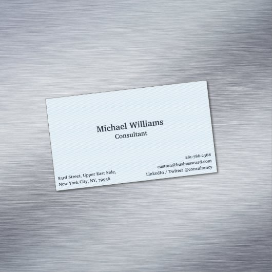 Modern Trendy Blue Lines Elegant Professional Magnetisch Visitekaartje (Voorbeeld)