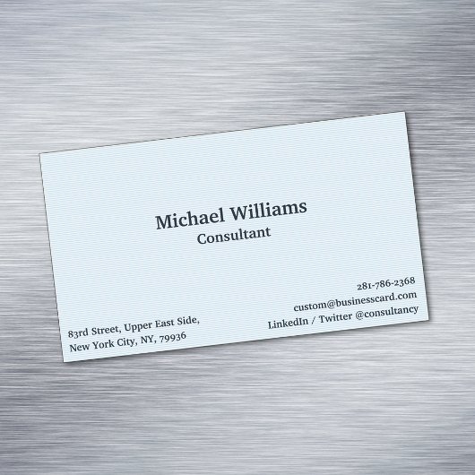 Modern Trendy Blue Lines Elegant Professional Magnetisch Visitekaartje