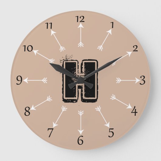 Modern Trendy Bohemian White Arrows Grote Klok (Voorkant)