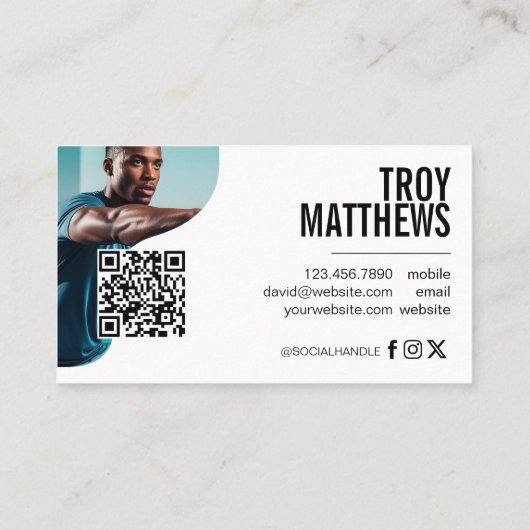 Modern Trendy Bold Personal Trainer Fitness Coach Visitekaartje (Achterkant)