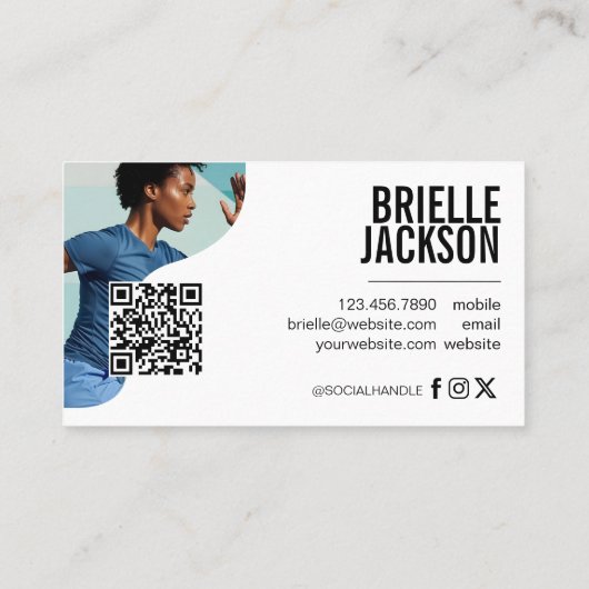 Modern Trendy Bold Personal Trainer Fitness Coach Visitekaartje (Achterkant)