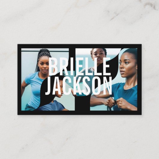 Modern Trendy Bold Personal Trainer Fitness Coach Visitekaartje (Voorkant)