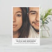 Modern Trendy Bold Typography Photo Wedding Save The Date (Staand voorkant)
