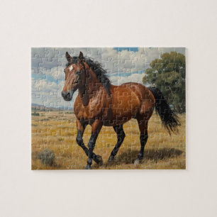 Modern trendy bruin paard lopen legpuzzel