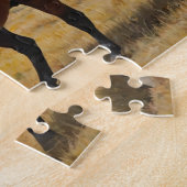Modern trendy bruin paard lopen legpuzzel (Zijkant)
