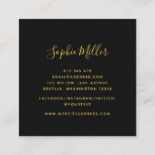 Modern Trendy Calligraphy Dark Bokeh Lights Vierkante Visitekaartje (Achterkant)