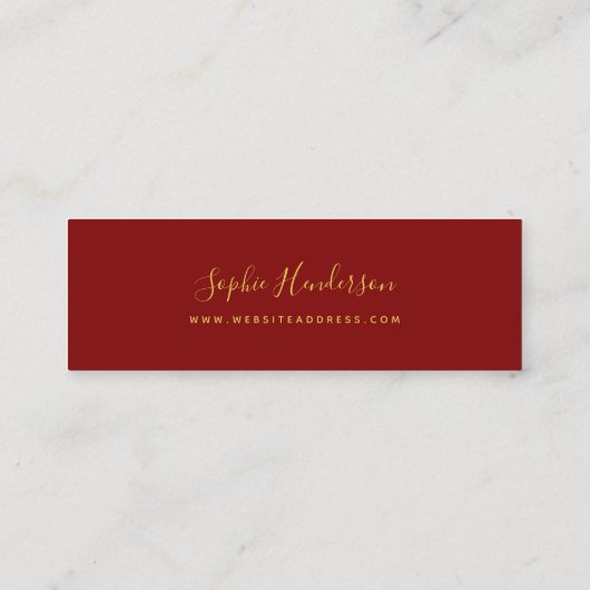 Modern Trendy Calligraphy Ruby Red Bokeh Lights Klantenkaartje (Achterkant)