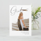 Modern Trendy Casual 4 Foto Afstuderen Aankondiging (Staand voorkant)