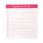 Modern Trendy Cherry Red One Column Checklist Notitieblok (Voorkant)