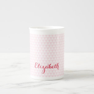 Modern Trendy Chic Elegant Custom Name Girly Pink Porselein Kop