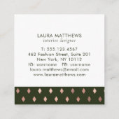 Modern Trendy Chic Geometric Professional Vierkante Visitekaartje (Achterkant)