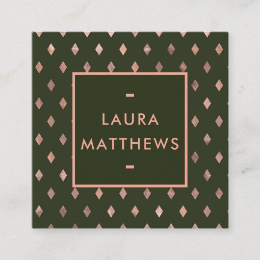 Modern Trendy Chic Geometric Professional Vierkante Visitekaartje (Voorkant)
