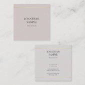 Modern Trendy Clean Design Elegant Plain Luxury Vierkante Visitekaartje (Voorkant / Achterkant)