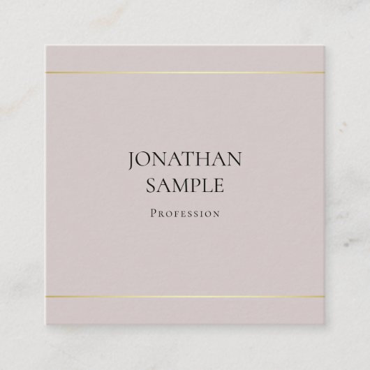 Modern Trendy Clean Design Elegant Plain Luxury Vierkante Visitekaartje (Voorkant)