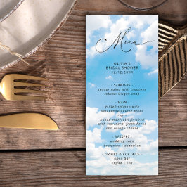 Modern Trendy Cloud Nine Vrijgezellenfeest Menu