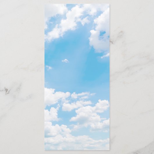 Modern Trendy Cloud Nine Vrijgezellenfeest Menu (Achterkant)