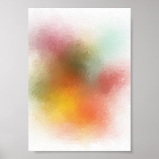 Modern Trendy Colorful Abstract Art Red Yellow Poster (Voorkant)