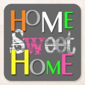 Modern Trendy Colorful Home Sweet Home Kartonnen Onderzetters (Voorkant)