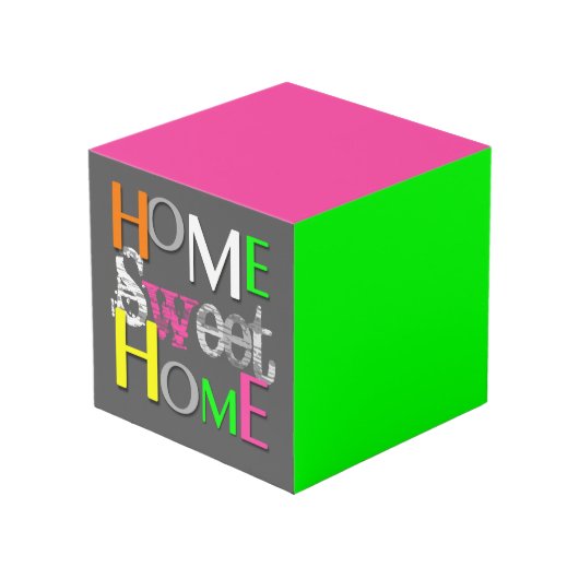 Modern Trendy Colorful Home Sweet Home Kubus (Achter hoekig)