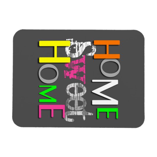 Modern Trendy Colorful Home Sweet Home Magneet (Horizontaal)