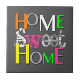 Modern Trendy Colorful Home Sweet Home Tegeltje