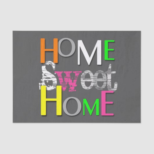 Modern Trendy Colorful Home Sweet Home Tissuepapier (Voorkant)