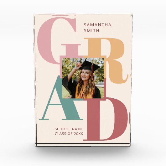 Modern Trendy Colorful Script Afstuderen Fotoblokken (Voorkant)