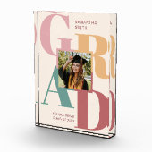 Modern Trendy Colorful Script Afstuderen Fotoblokken (Rechts)