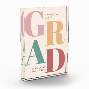 Modern Trendy Colorful Script Afstuderen Fotoblokken