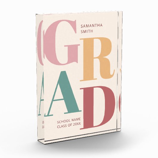 Modern Trendy Colorful Script Afstuderen Fotoblokken (Links)