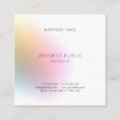 Modern Trendy Colorful Sjabloon Elegant Vierkante Visitekaartje (Achterkant)