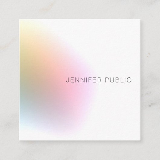 Modern Trendy Colorful Sjabloon Elegant Vierkante Visitekaartje (Voorkant)