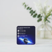 Modern Trendy Cool Blue Lightning Electrician Busi Vierkante Visitekaartje (Staand voorkant)