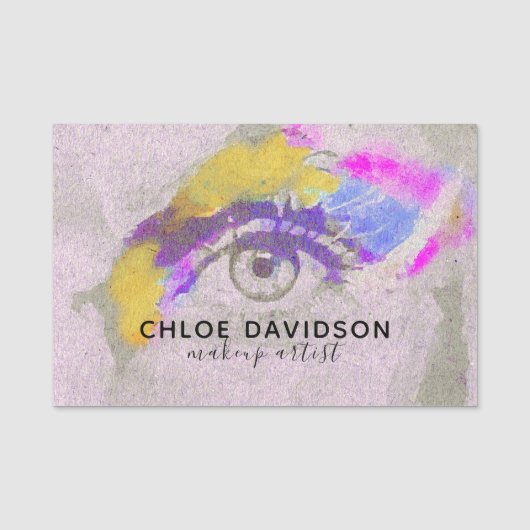 Modern Trendy Cool Expressive Makeup Artist Naamplaatje (Voorkant)