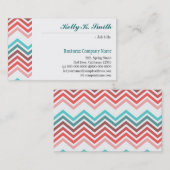 modern, trendy, cool, stijlvol kleurrijk chevron visitekaartje (Voorkant / Achterkant)