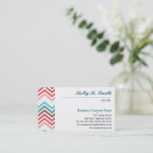 modern, trendy, cool, stijlvol kleurrijk chevron visitekaartje (Staand voorkant)