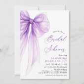 Modern trendy Coquette Paarse Bow Vrijgezellenfees Kaart (Voorkant)