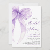 Modern trendy Coquette Paarse Bow Vrijgezellenfees Kaart (Voorkant)