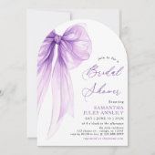 Modern trendy Coquette Paarse Bow Vrijgezellenfees Kaart (Voorkant)