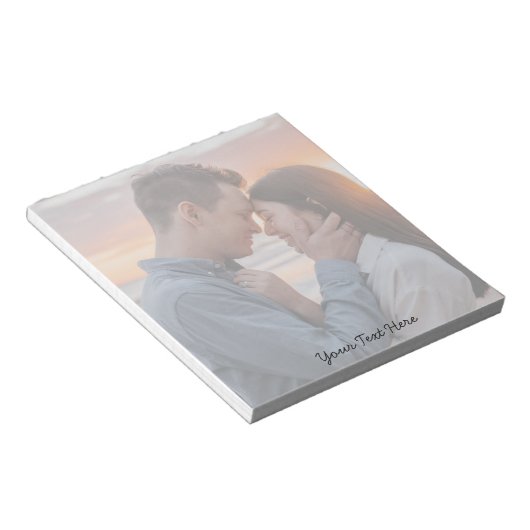 Modern Trendy Creëer uw eigen foto en tekst Notitieblok (Schuin)