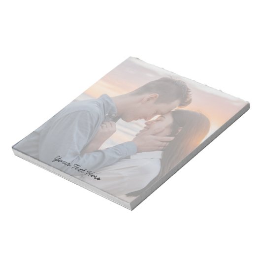 Modern Trendy Creëer uw eigen foto en tekst Notitieblok (Linkerzijde)