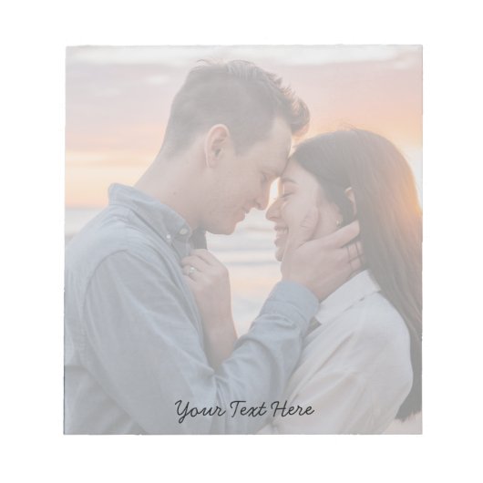 Modern Trendy Creëer uw eigen foto en tekst Notitieblok (Voorkant)