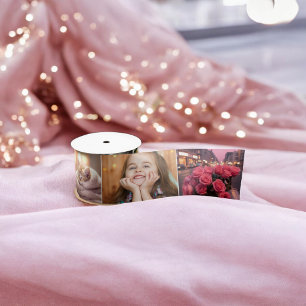 Modern Trendy Custom Photo of Logo Uw foto toevoeg Satijnen Lint