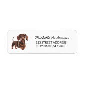 Modern Trendy Dachshund Dog Return Address    Etiket (Voorkant)